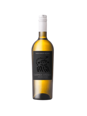 bottle of Carmen Stevens Sauvignon Blanc on a white background