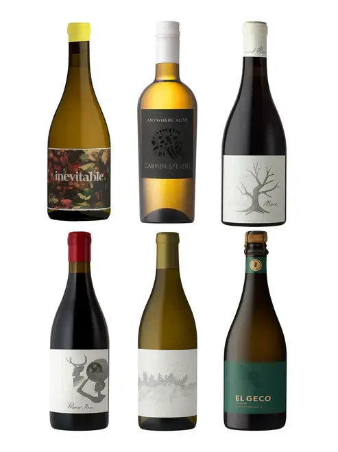 Assorted wine bottles for a mixed case of wines from South African vineyards.